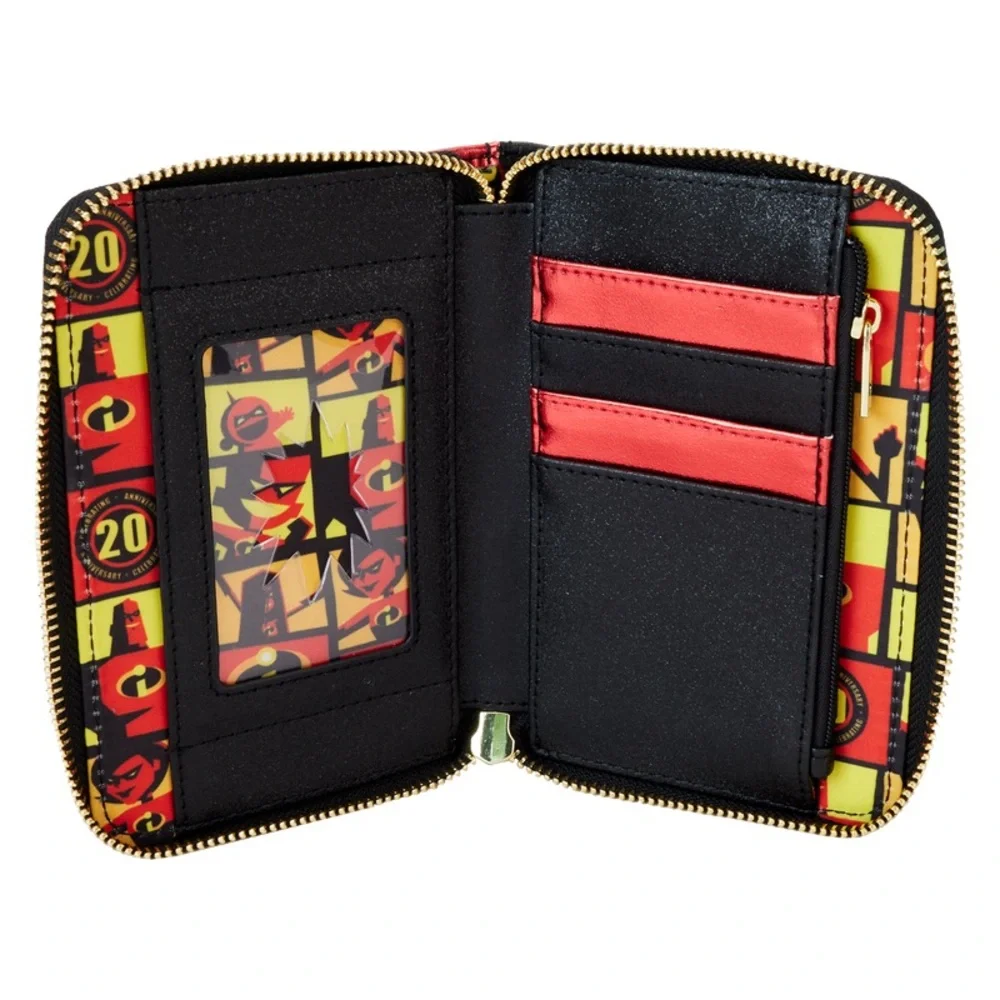 The Incredibles 20th Anniversary Metallic Cosplay Zip Around Wallet NWT